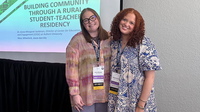 First cohort of Fellows, Jessie Barclay and Mary Wheelock, present at Gulf South Summit.