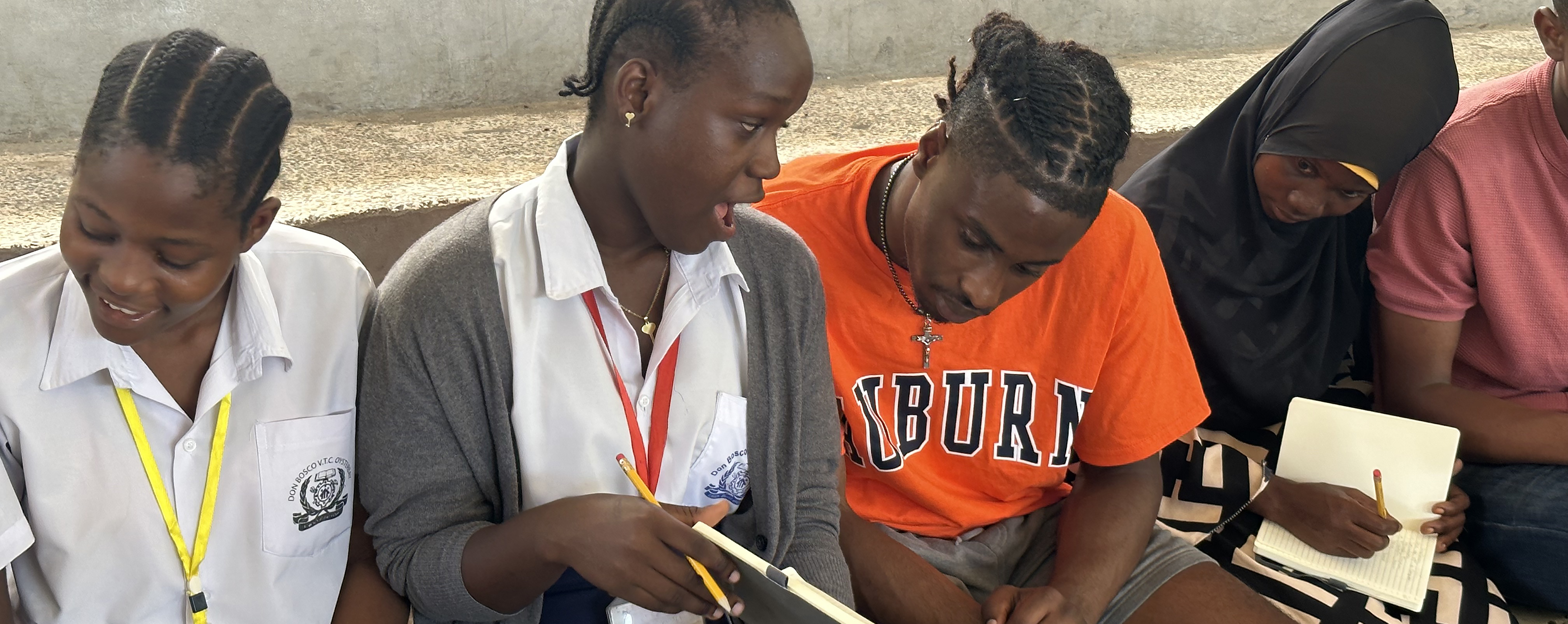 A university student training other students.