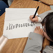 Student in a Korean Calligraphy Class