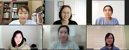 screen shot of six people in an online meeting
