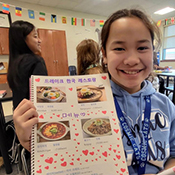 Student making a korean menu