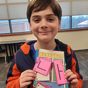 Student learning the Korean alphabet